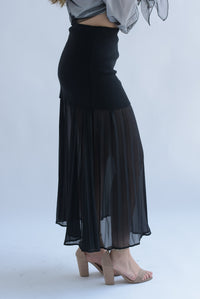 Fashion Styled Falda plisada en sobreposición Negro
