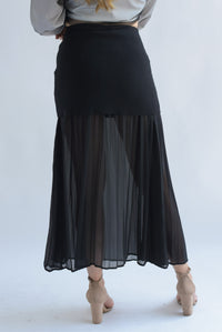 Fashion Styled Falda plisada en sobreposición Negro