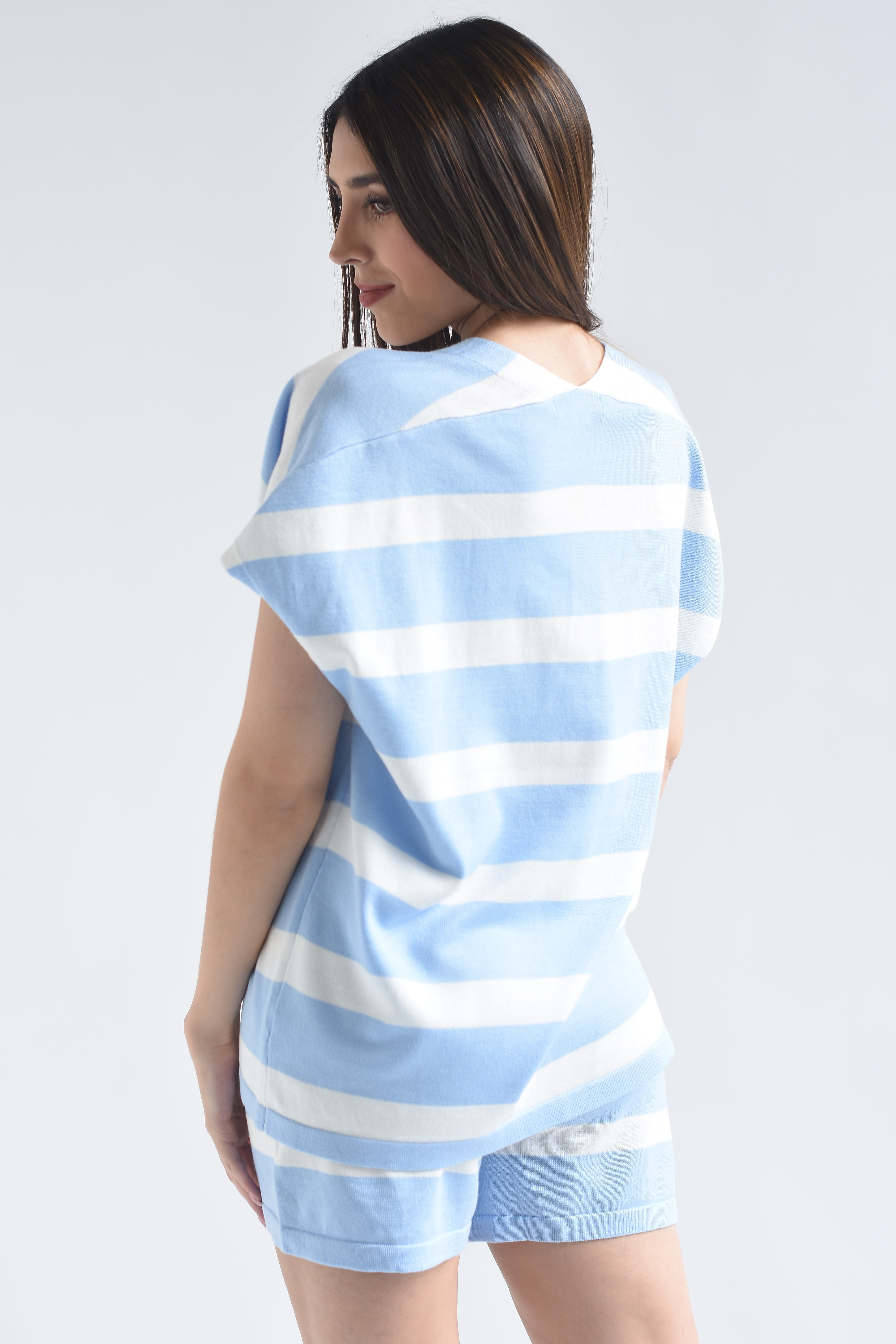 Set Short y Blusa punto rayas