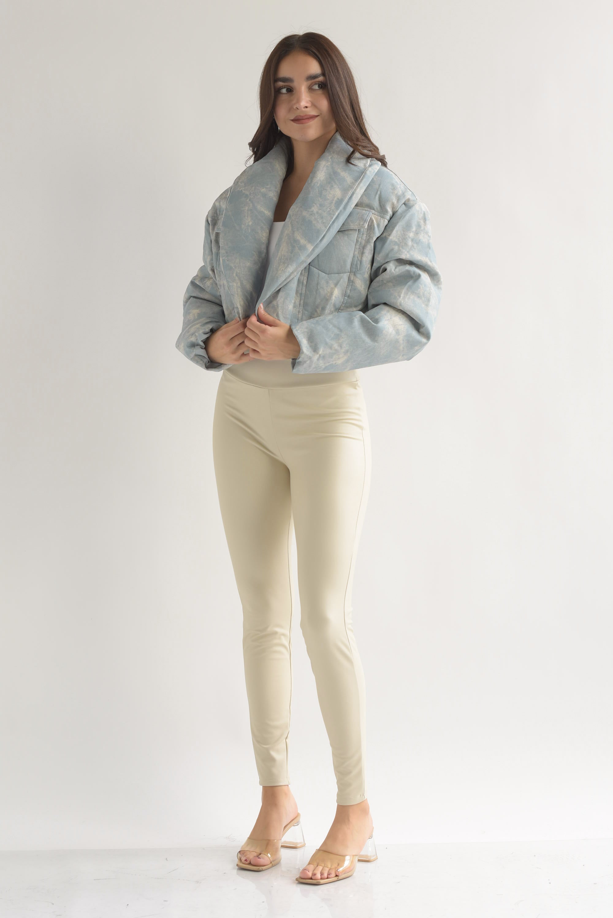 Leggings vinipiel pretina ancha elástica