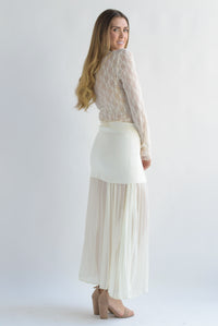 Fashion Styled Falda plisada en sobreposición Ivory
