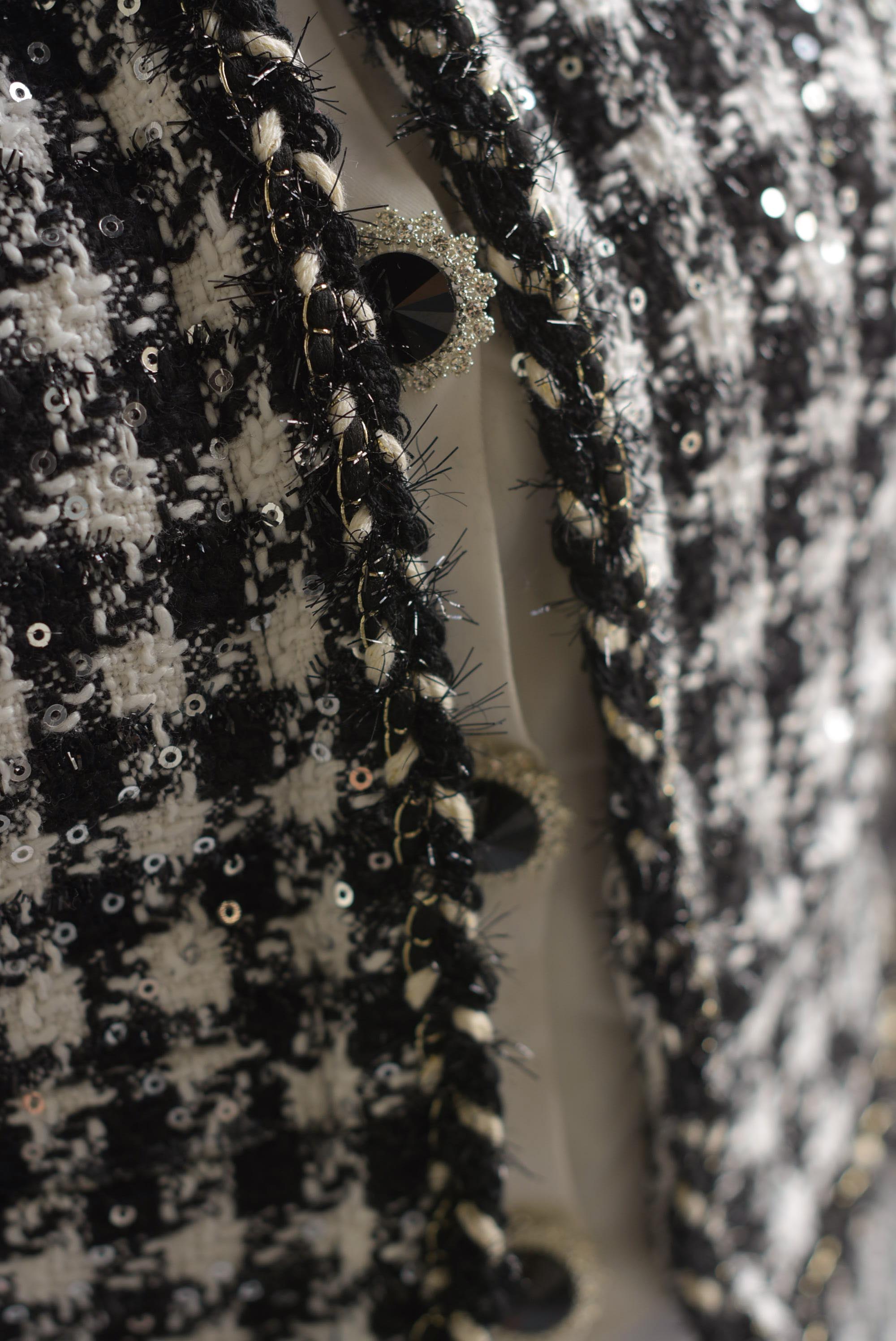 Set Short y Blazer puños tweed cuadros