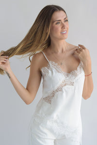 Fashion Styled Top lencero asimétrico encaje Blanco
