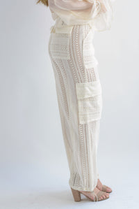 Fashion Styled Pantalón crochet cargo Crudo