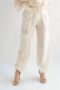 Fashion Styled Pantalón crochet cargo Crudo