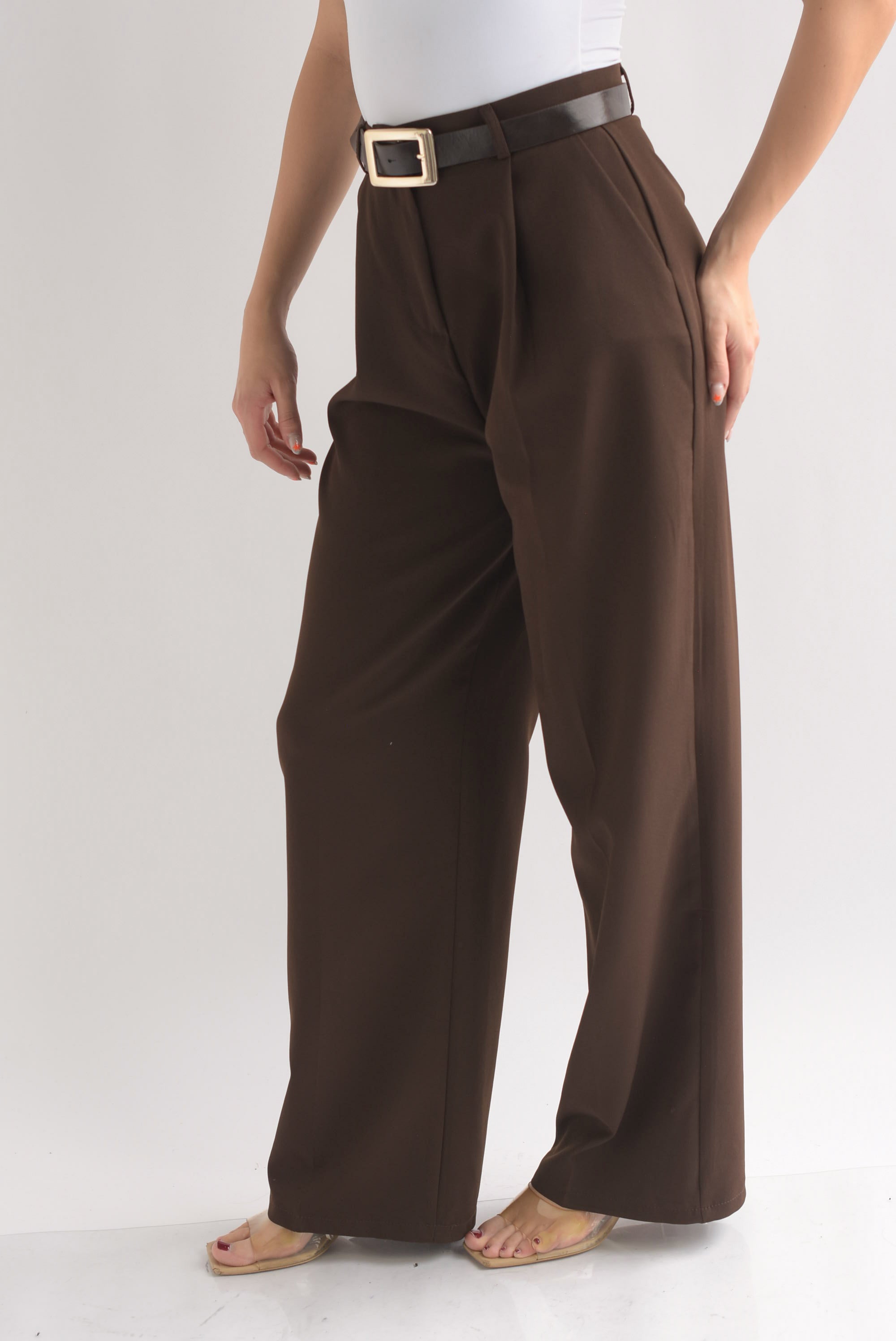 Pantalón de vestir pinzas y cinturón