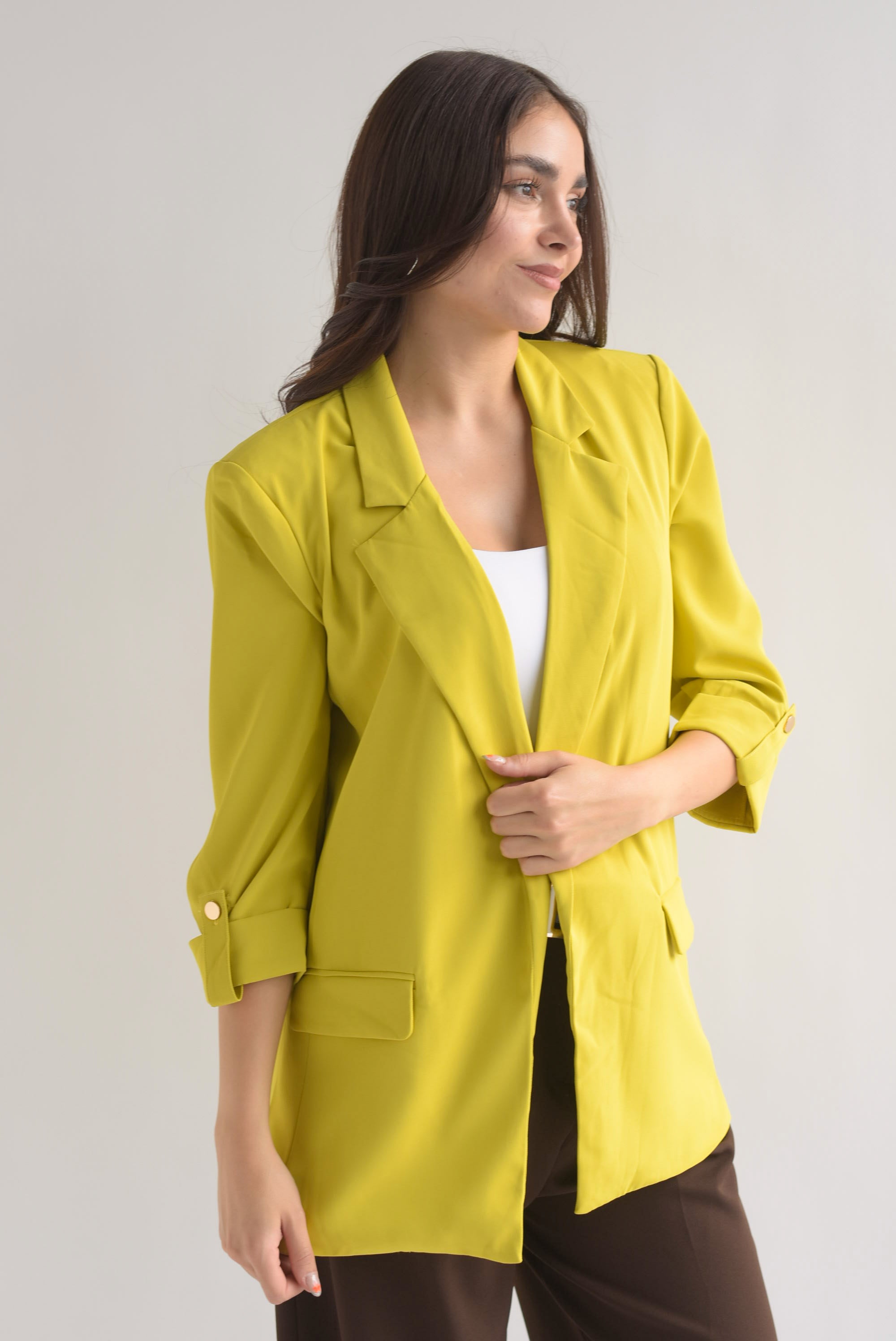 Blazer solapa manga 3/4 con botón