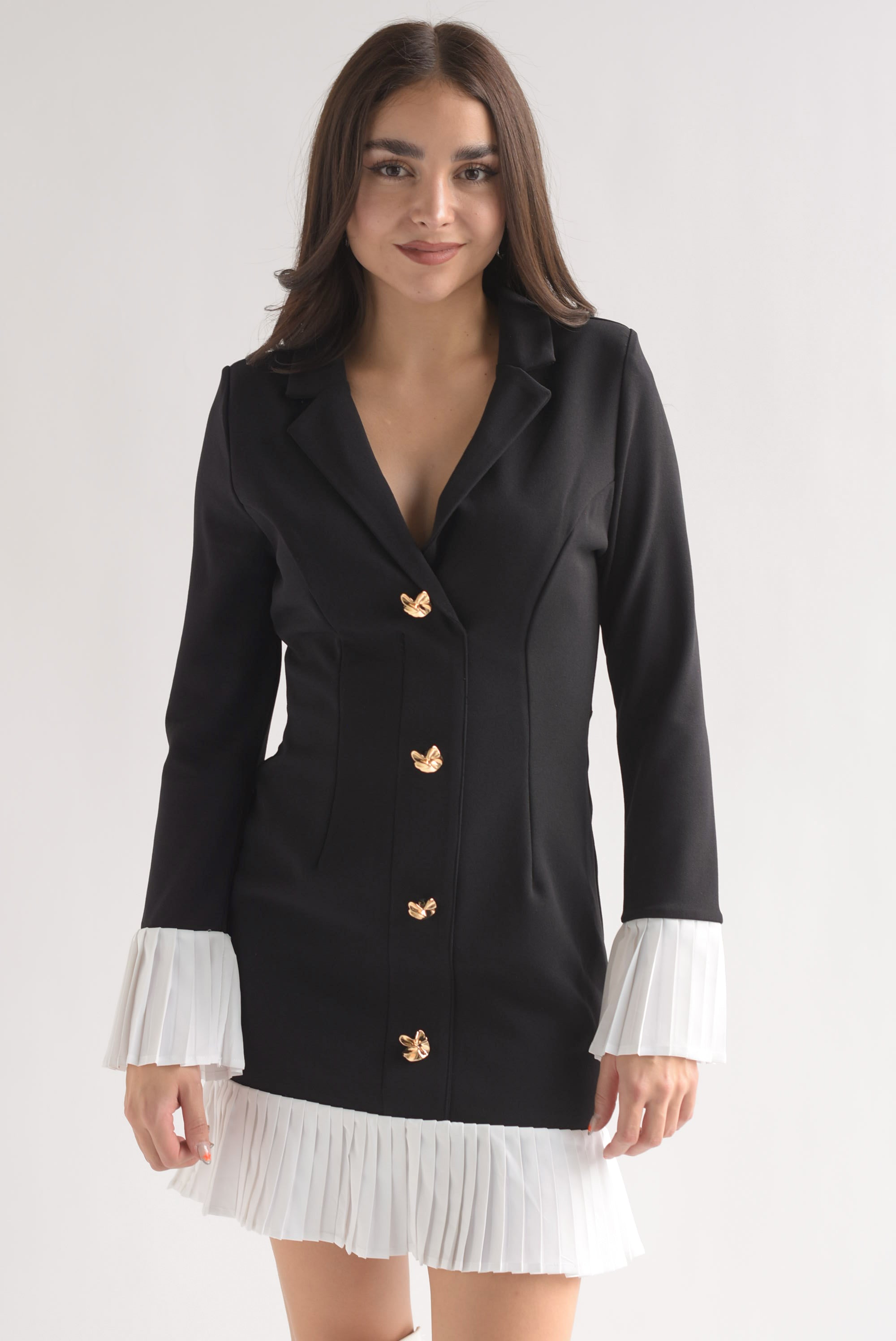 Vestido olán plisado blanco