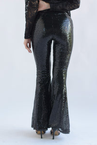 Fashion Styled Pantalón acampanado lentejuelas Negro