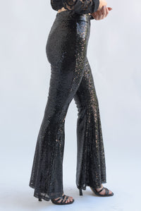 Fashion Styled Pantalón acampanado lentejuelas Negro
