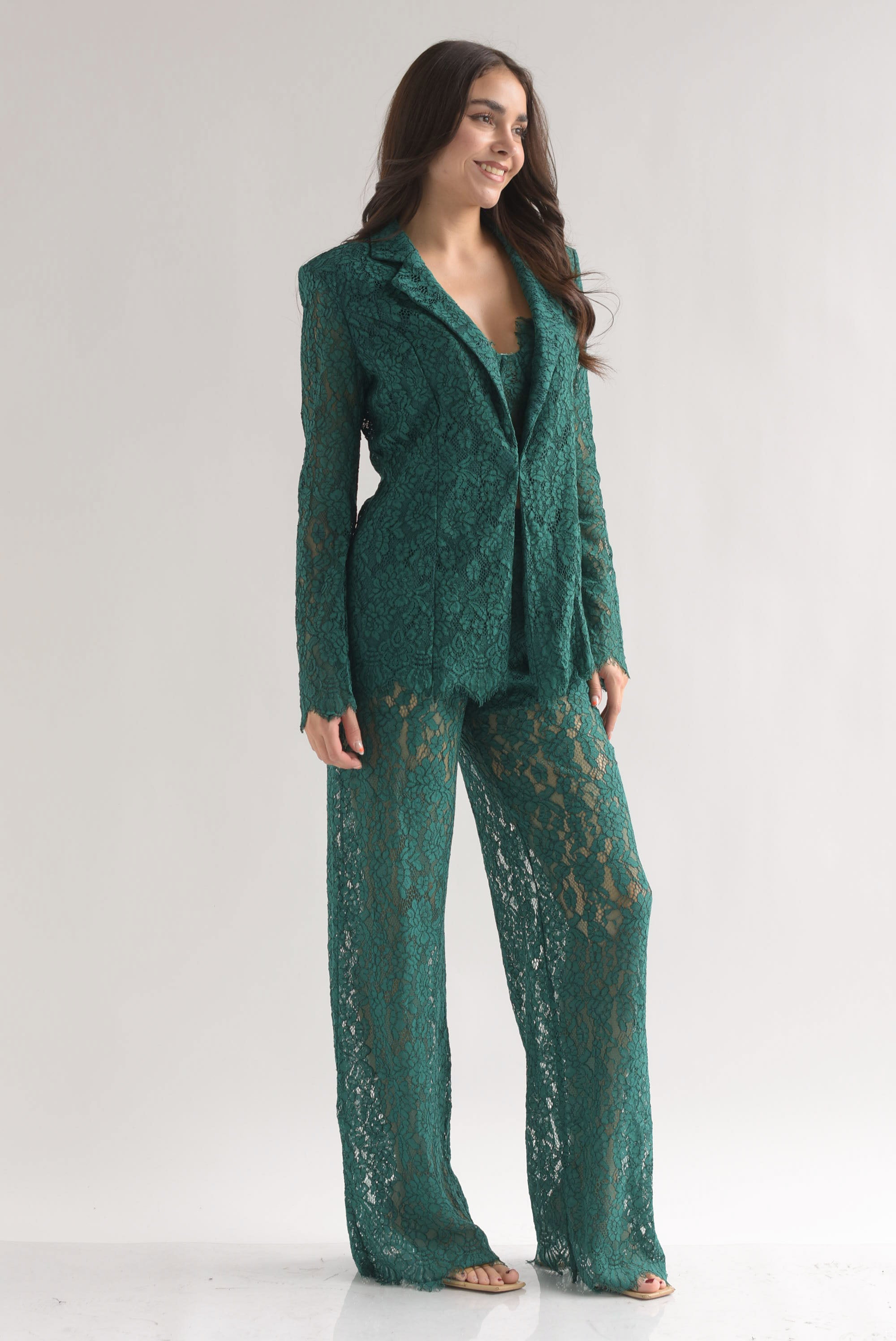 Set Pantalón, Top y Blazer encaje