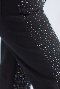 Fashion Styled Jeans cargo brillos Negro