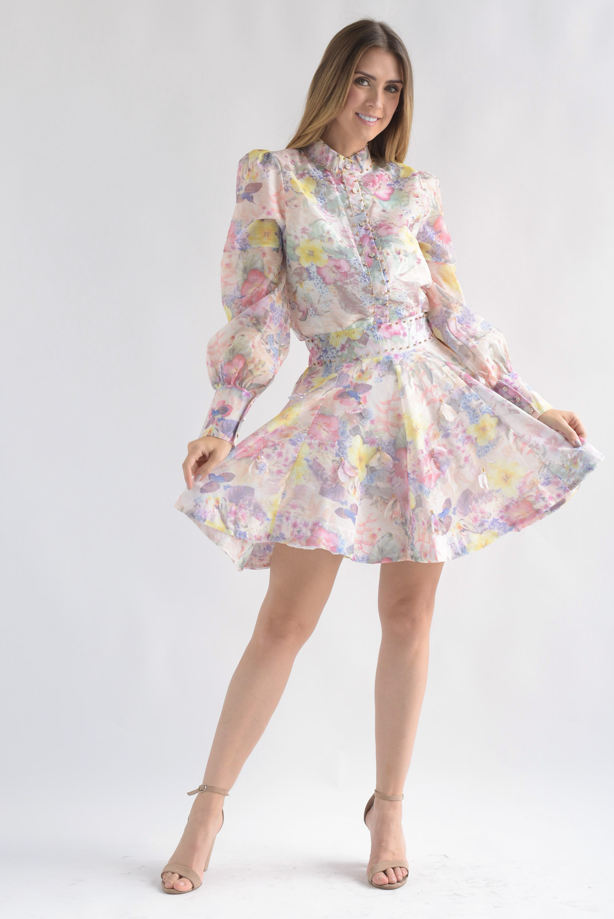 Set Falda y Blusa pétalos Pastel