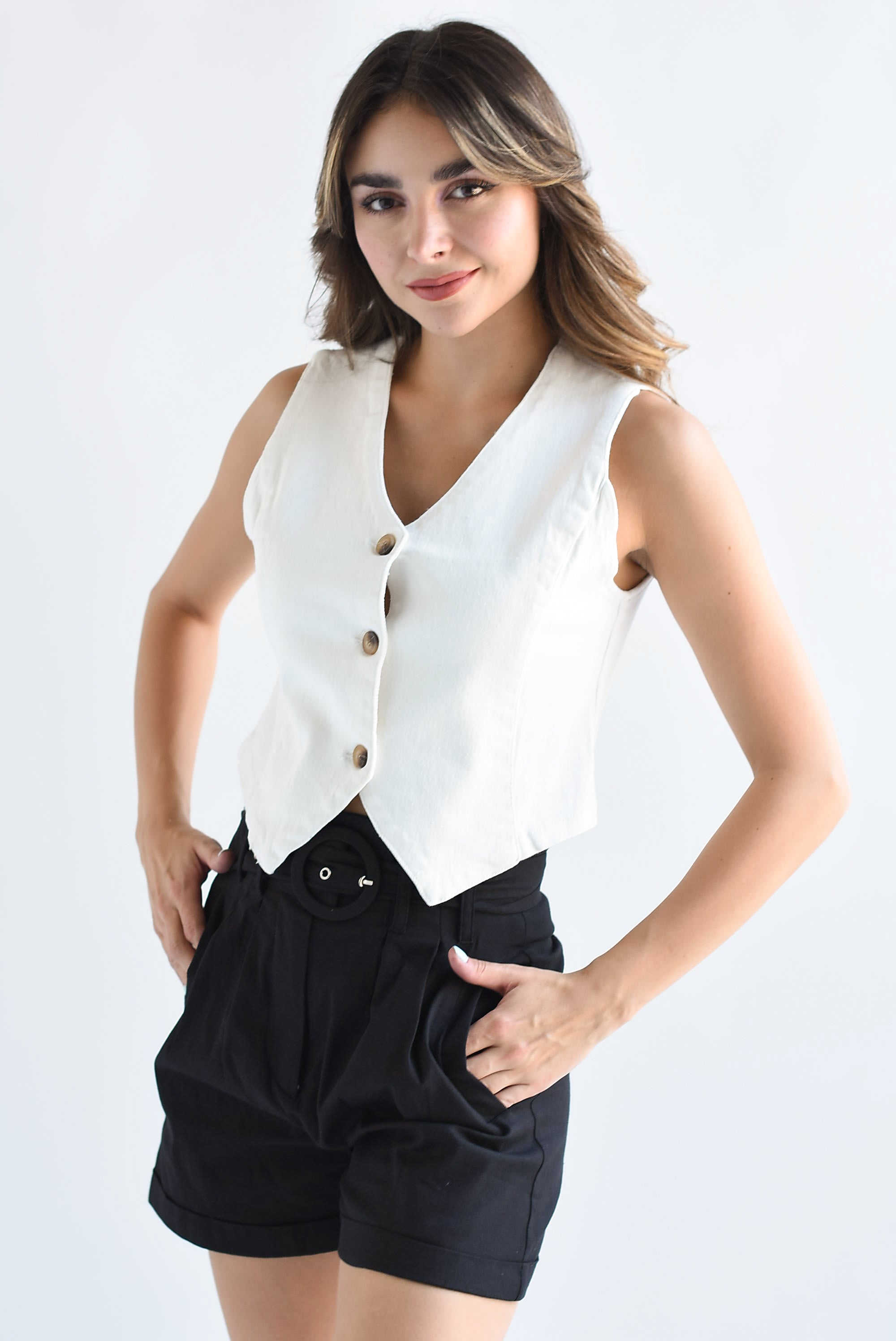 Short paper bag lino Negro