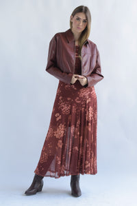 Fashion Styled Vestido mesh floral Marrón