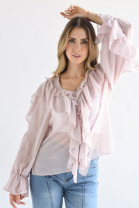 Fashion Styled Blusa manga larga olanes Blush