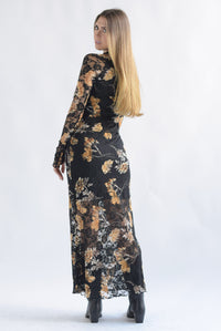 Fashion Styled Set Falda y Blusa encaje flores Negro