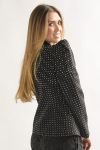 Fashion Styled Blazer smoking lunares Negro