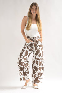 Fashion Styled Jeans barrel Cow Print