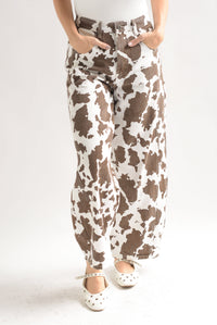 Fashion Styled Jeans barrel Cow Print