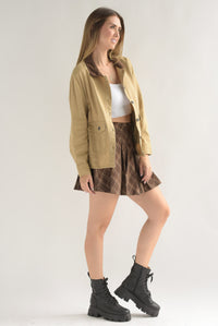 Fashion Styled Falda con short plisada tartán Espresso