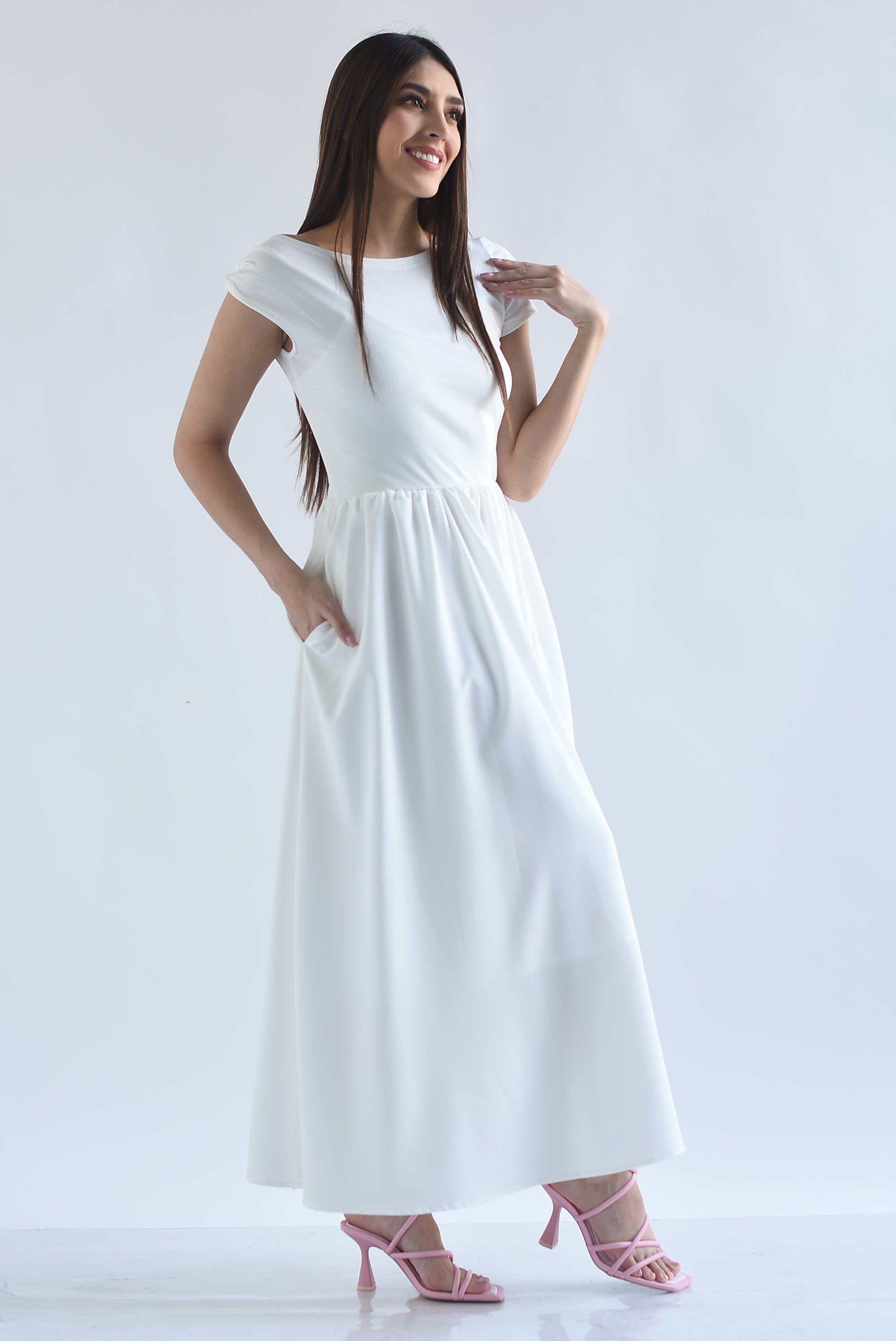 Vestido top canalé fruncido