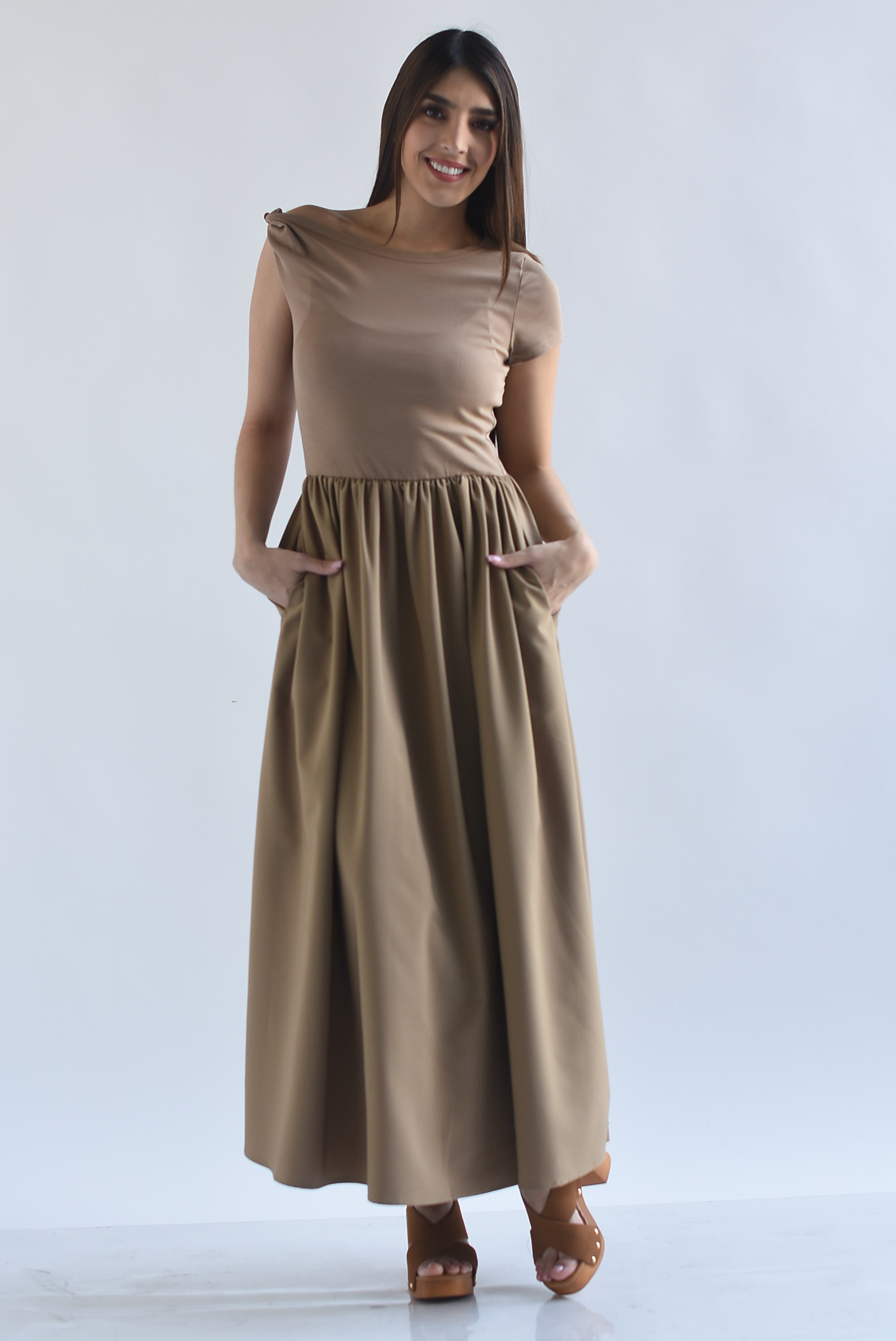 Vestido top canalé fruncido