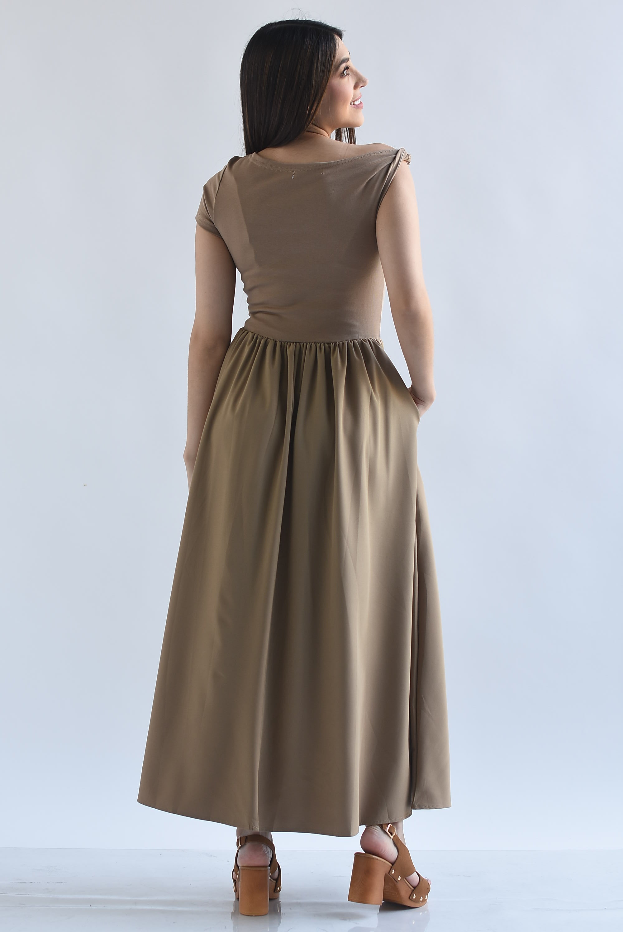 Vestido top canalé fruncido