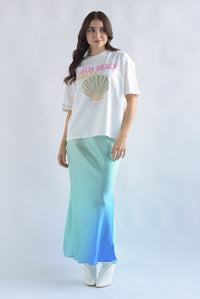 Fashion Styled T-shirt PALM BEACH Blanco