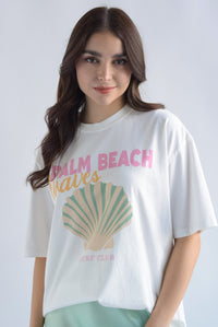 Fashion Styled T-shirt PALM BEACH Blanco