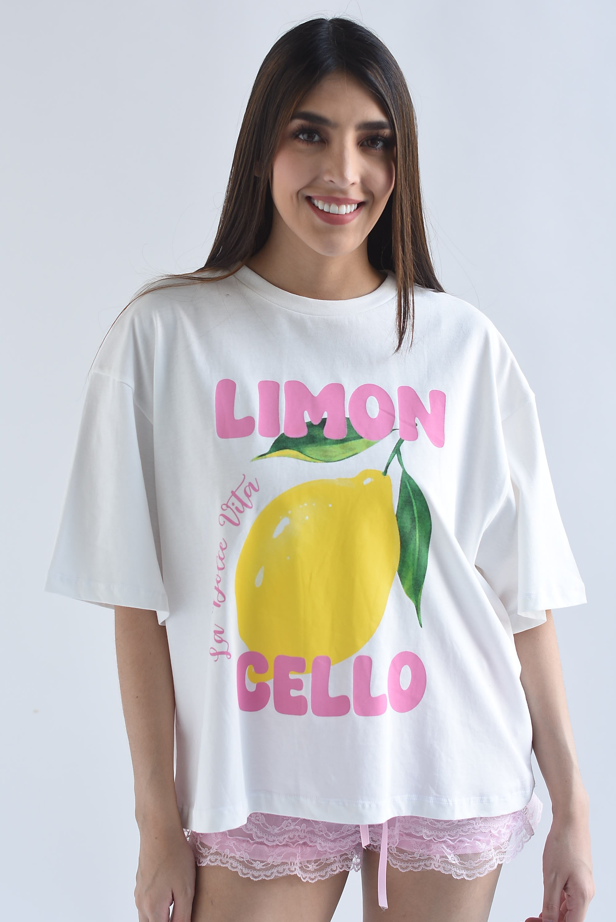 Set Short encaje y T-Shirt LIMONCELLO