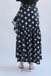 Fashion Styled Falda envolvente polka dots Negro
