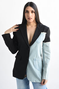 Fashion Styled Blazer mitad izquierda Denim