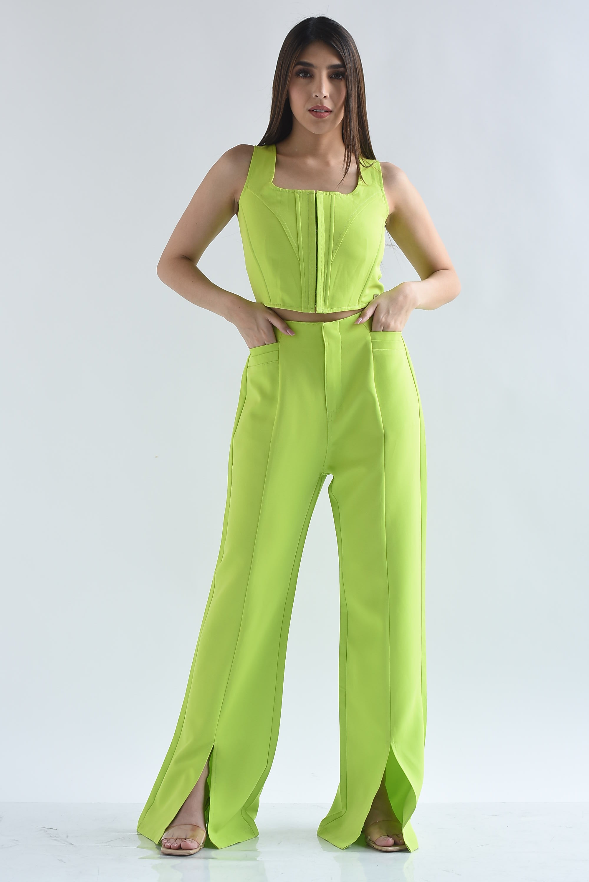 Pantalón de vestir bolsillo plisado