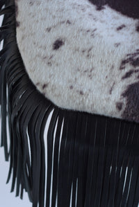 Fashion Styled Bolso boho flecos cow Negro