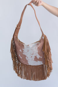 Fashion Styled Bolso boho flecos cow Camel