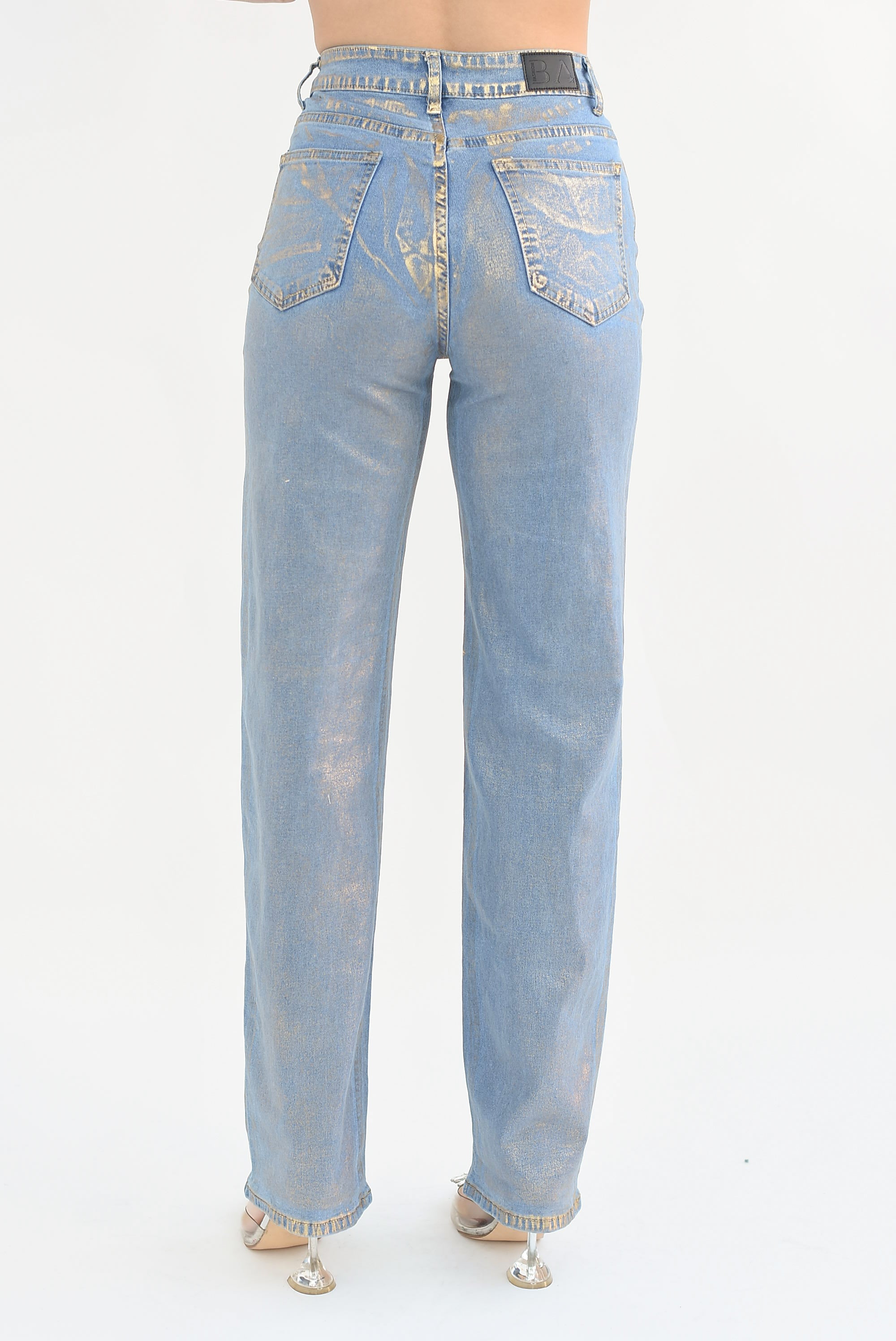 Jeans recto Foil  Dorado