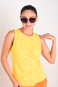 Fashion Styled Blusa nudo lateral Amarilla