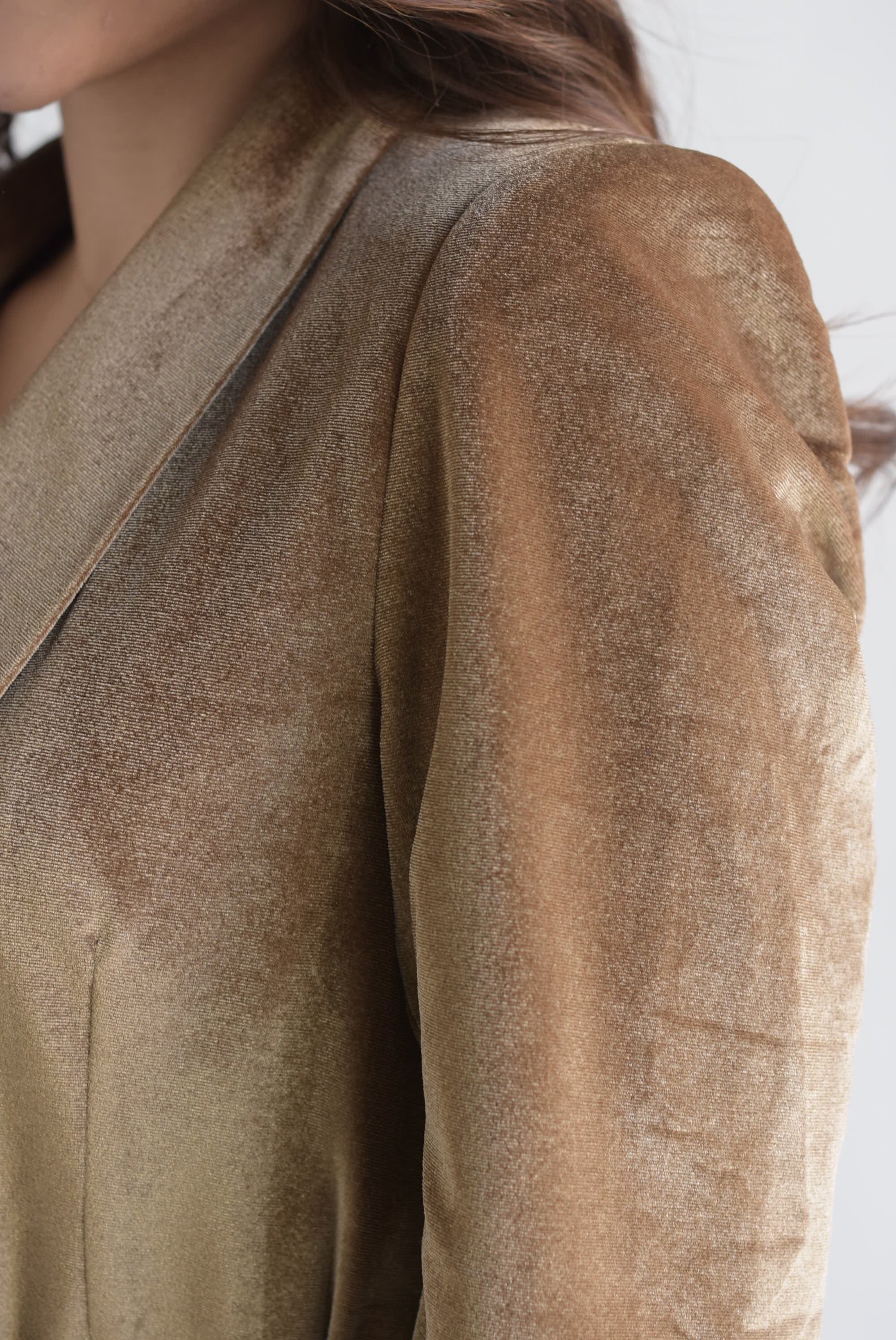 Set Pantalón y Blazer terciopelo Dorado