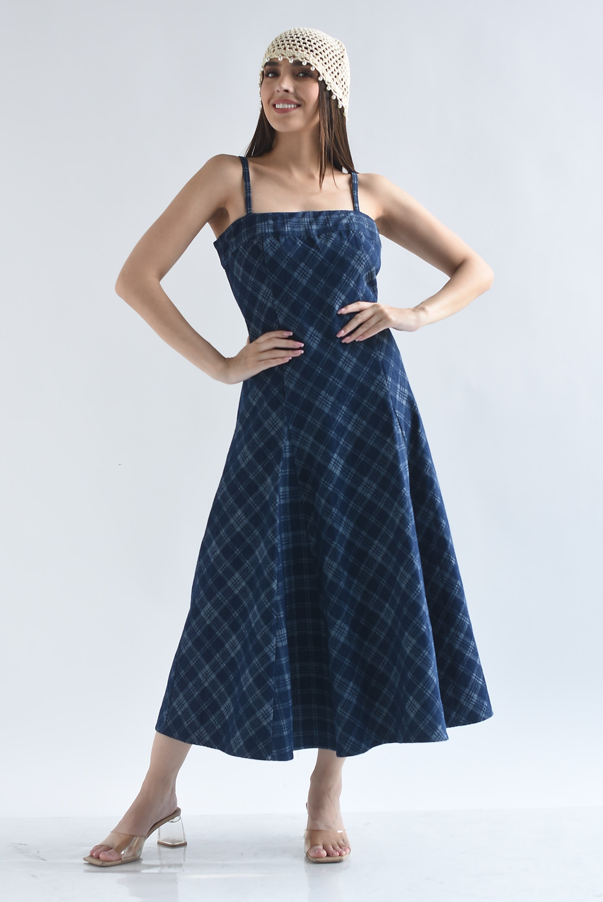 Vestido tirantes Denim cuadros