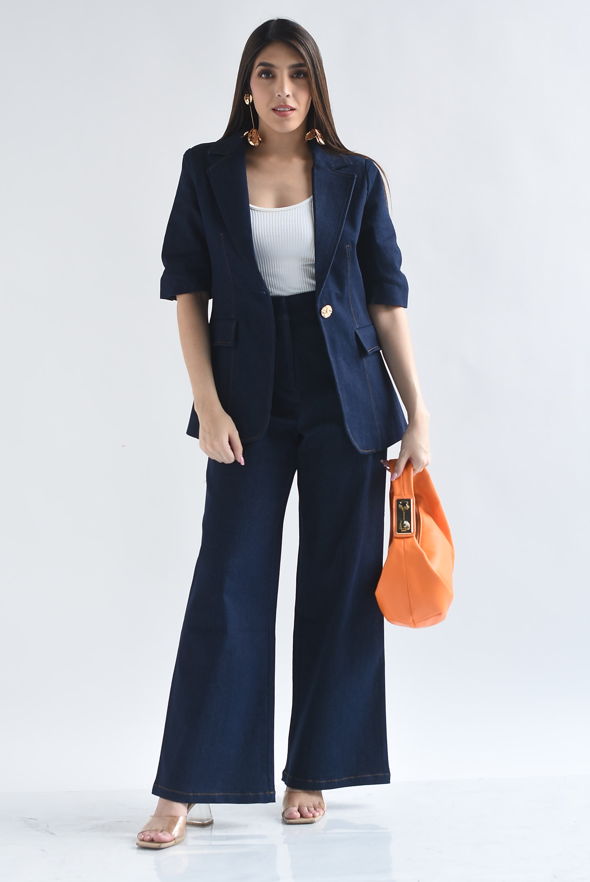 Set Pantalón y Blazer manga corta Denim