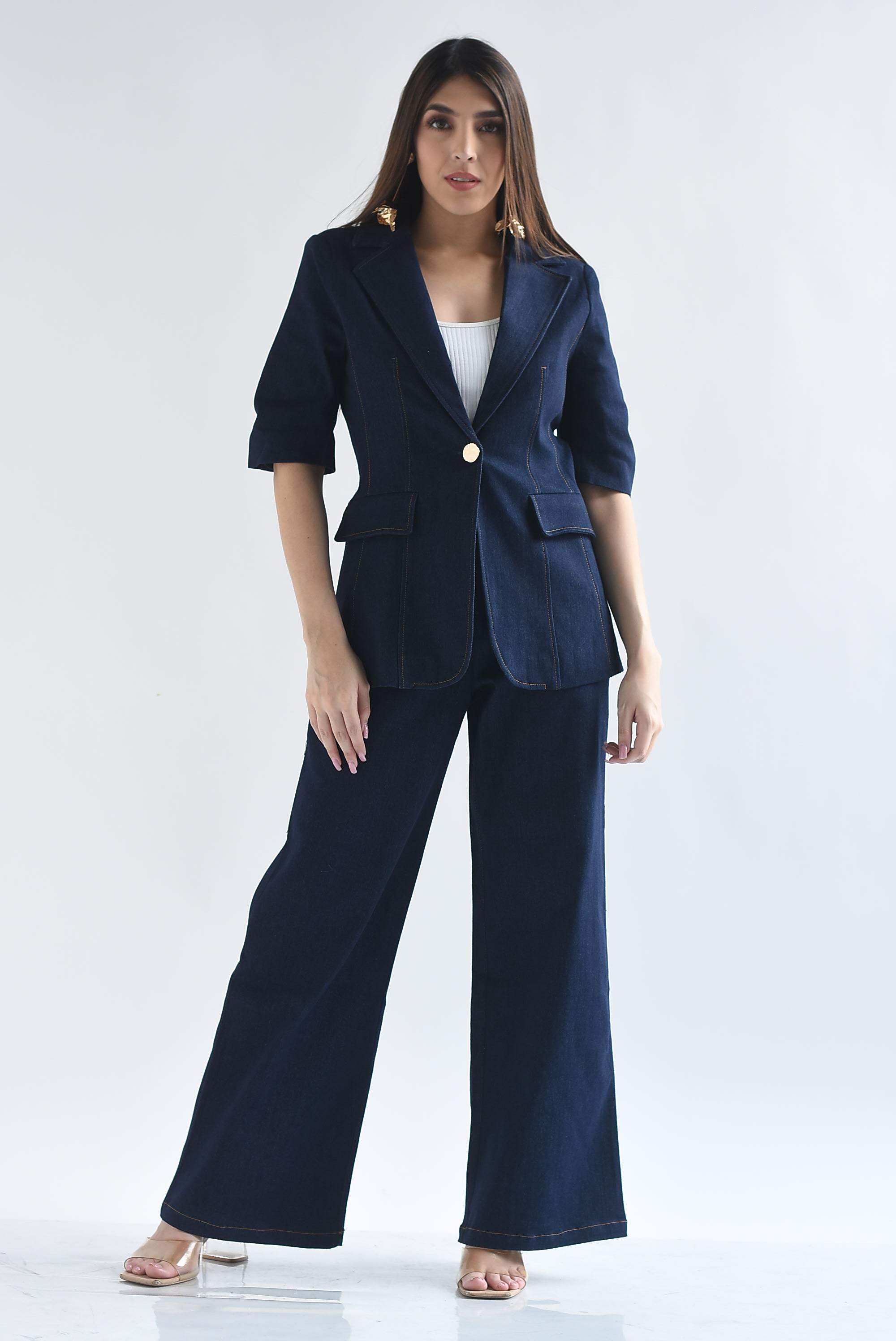 Set Pantalón y Blazer manga corta Denim