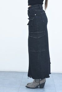 Fashion Styled Falda cargo denim Negra
