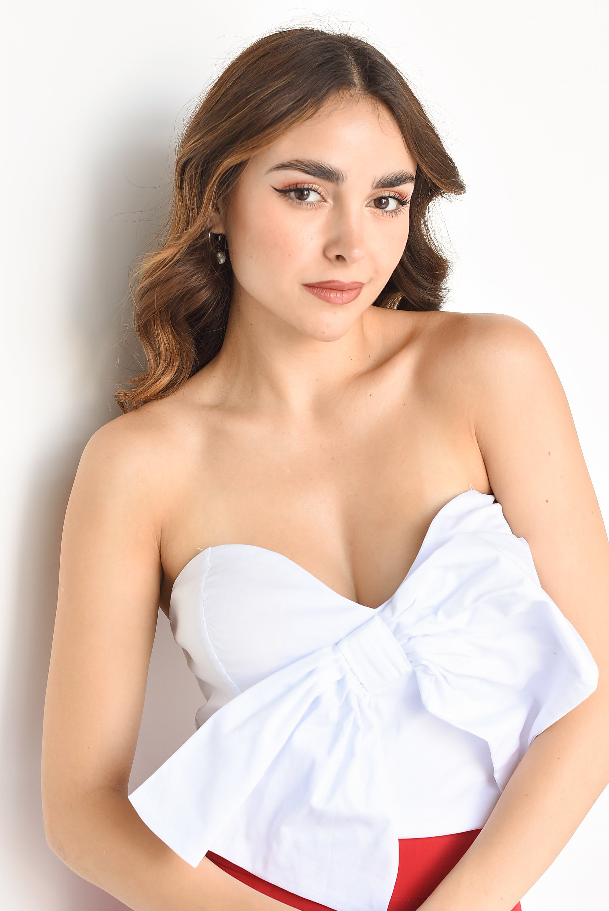 Top strapless maxi moño Blanco