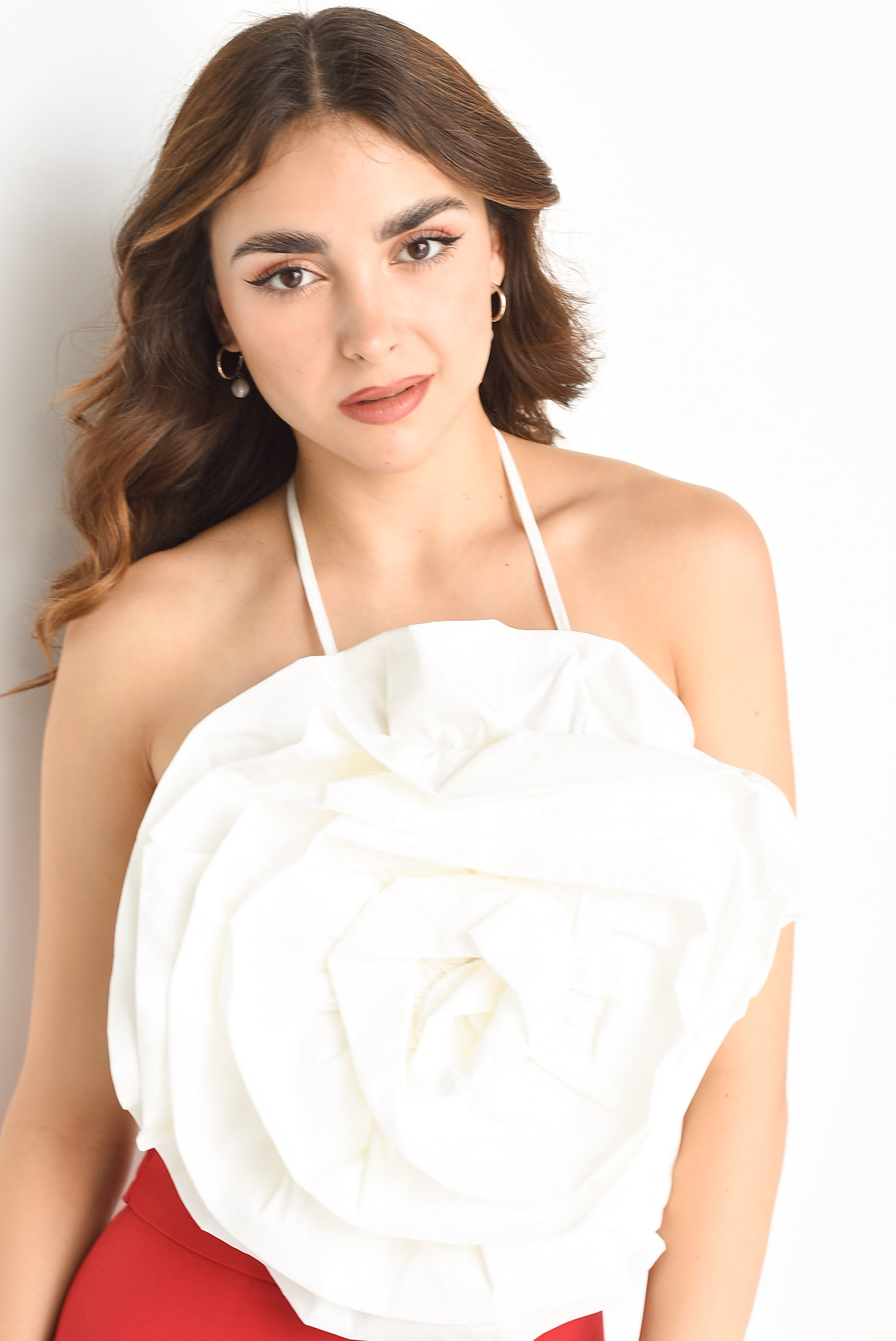 Top maxi flor Blanco