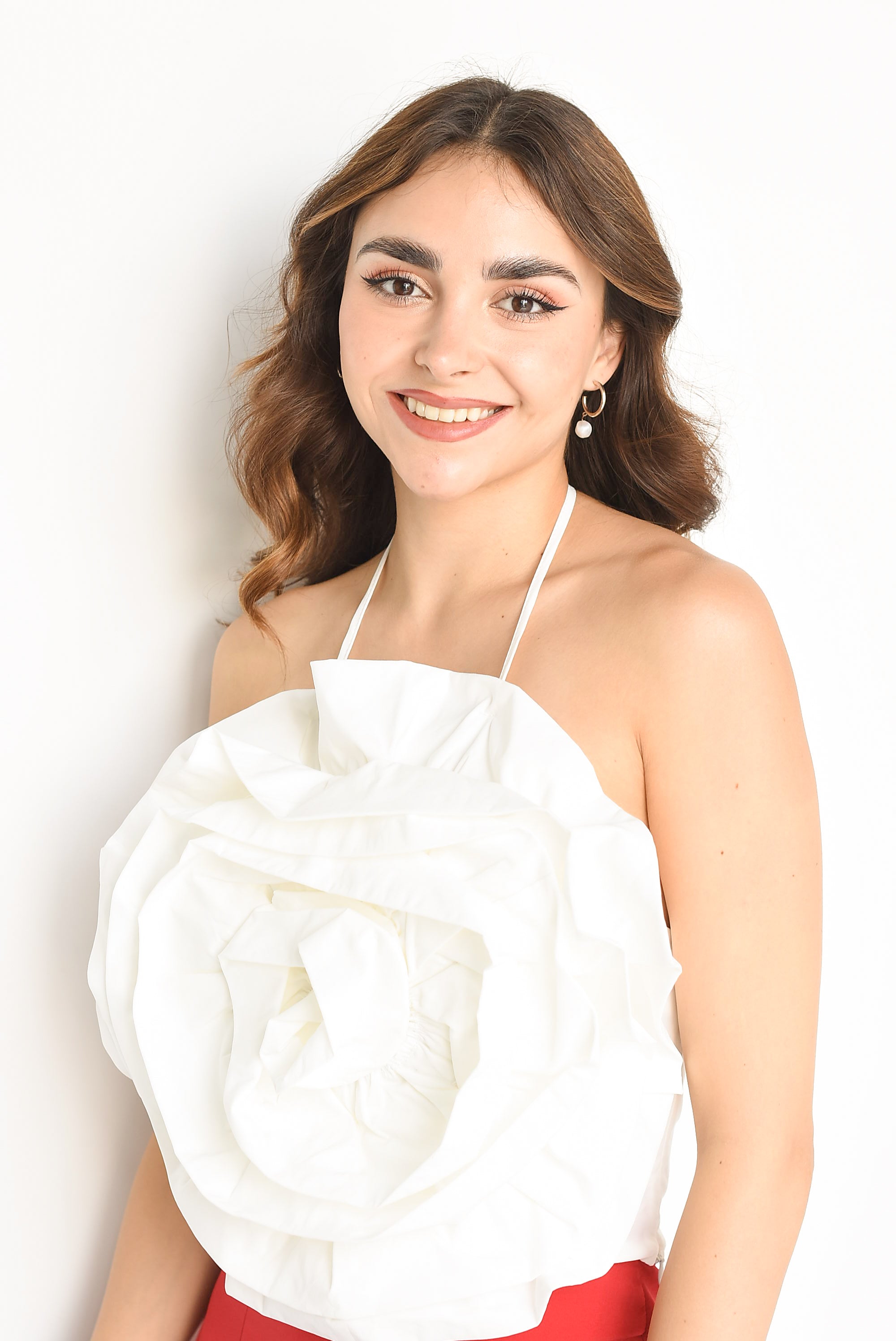 Top maxi flor Blanco