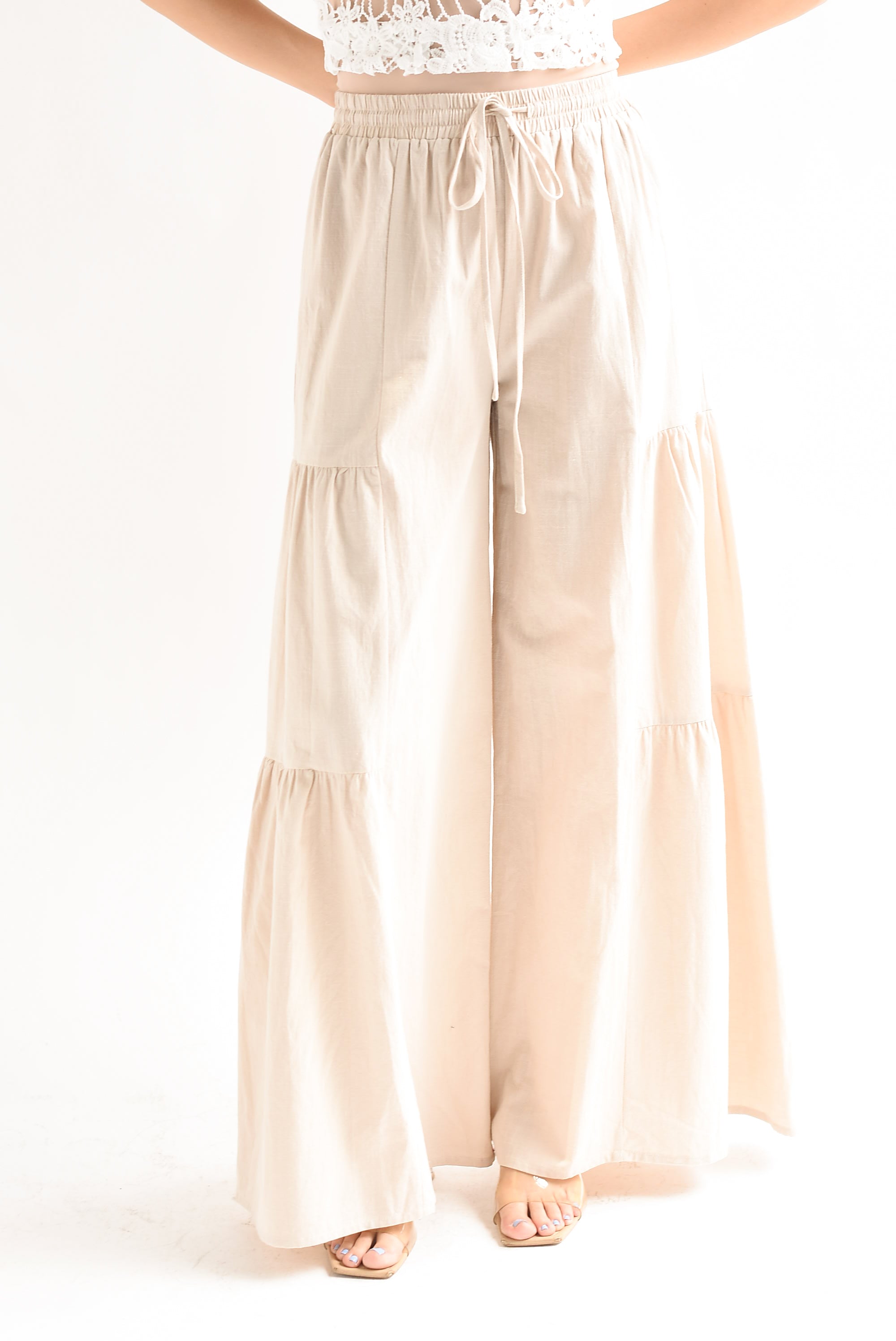 Pantalón boho algodón Crudo
