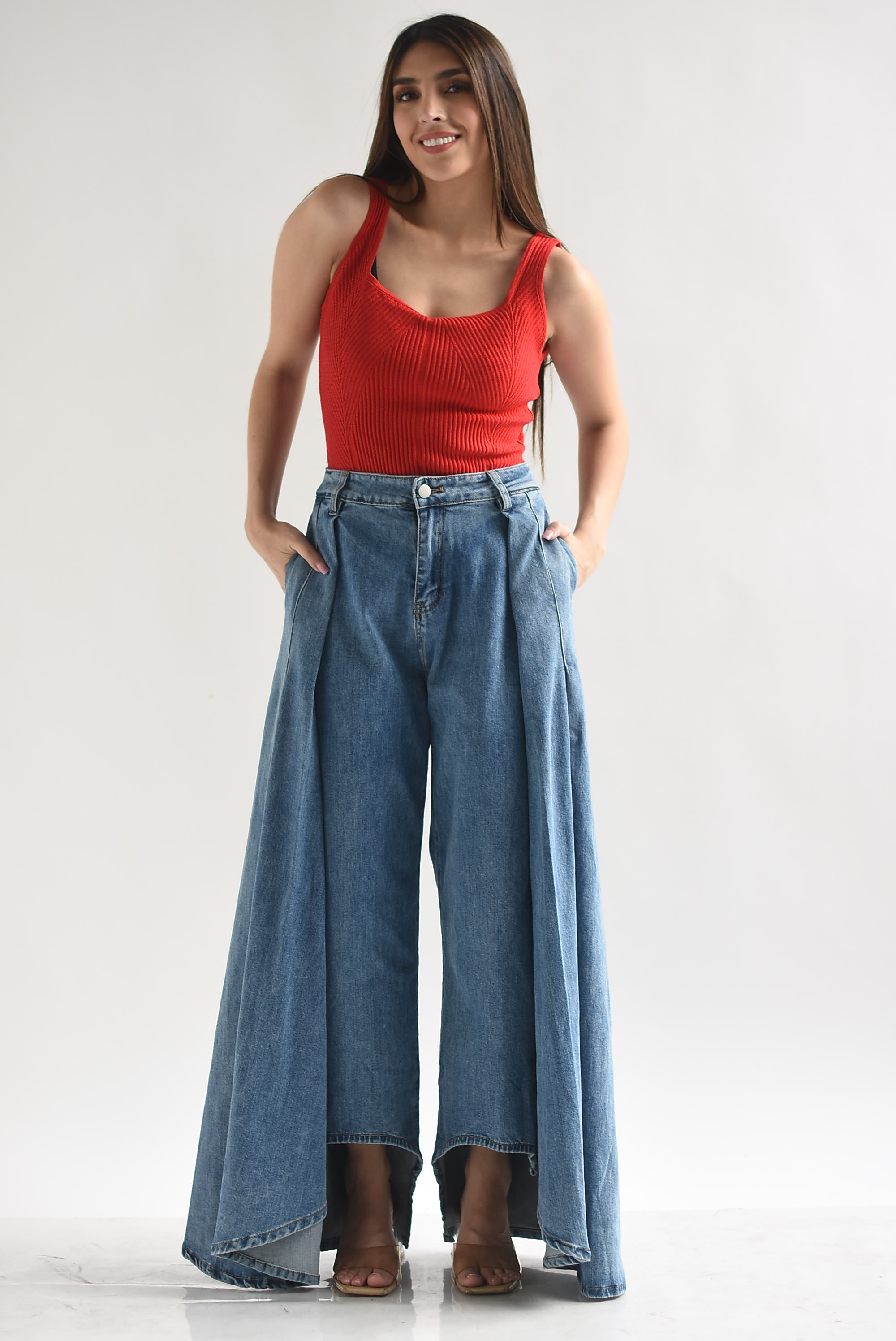 Jeans faldón pinzas