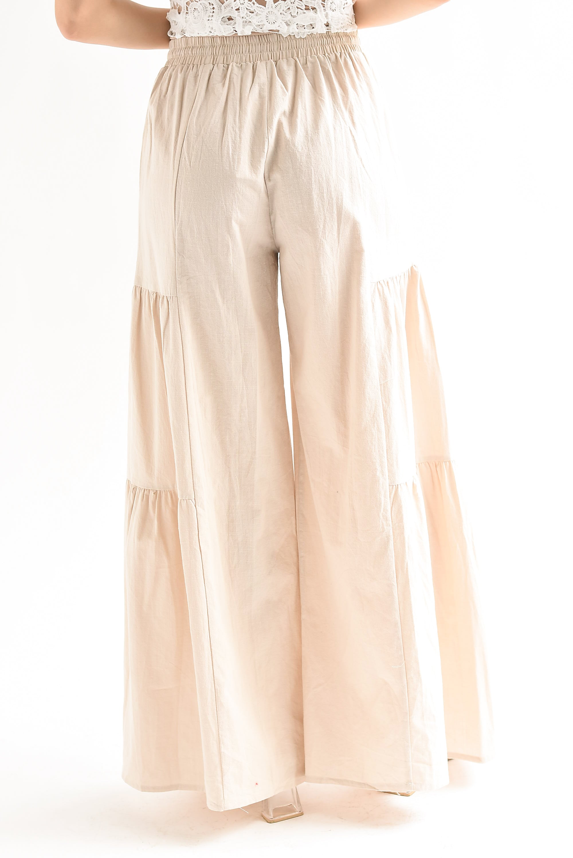 Pantalón boho algodón Crudo