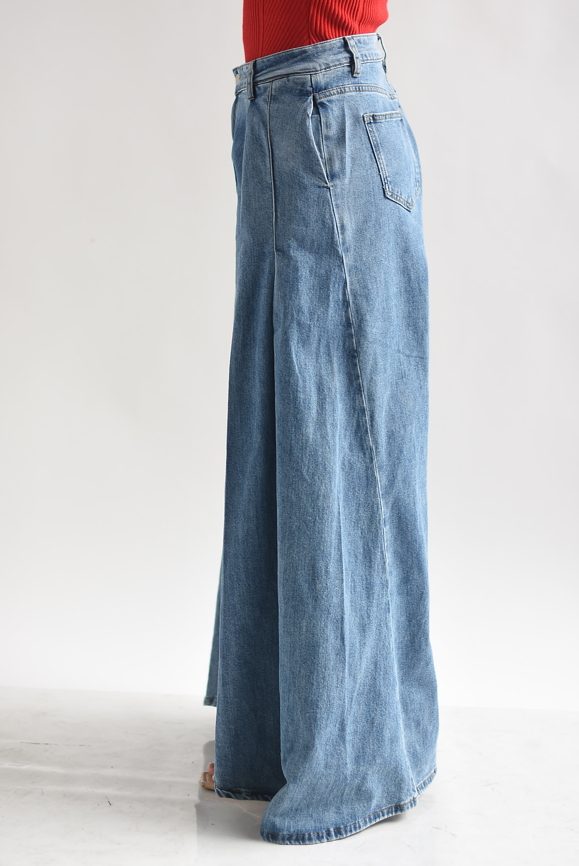 Jeans faldón pinzas